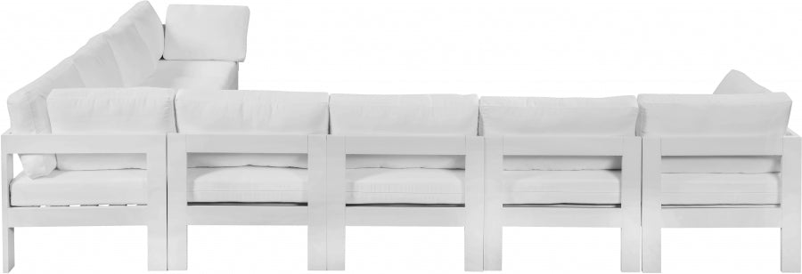 [HOT DEAL] Nizuc Fabric / Foam / Aluminum White Outdoor Patio Modular Sectional