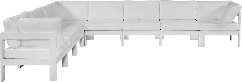 [HOT DEAL] Nizuc Fabric / Foam / Aluminum White Outdoor Patio Modular Sectional
