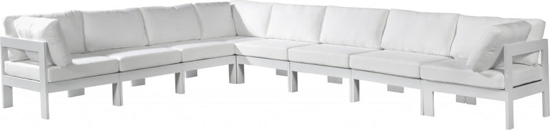 [HOT DEAL] Nizuc Fabric / Foam / Aluminum White Outdoor Patio Modular Sectional