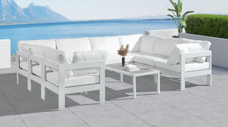 [HOT DEAL] Nizuc Fabric / Foam / Aluminum White Outdoor Patio Modular Sectional