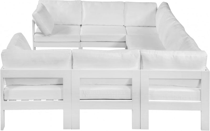 [HOT DEAL] Nizuc Fabric / Foam / Aluminum White Outdoor Patio Modular Sectional