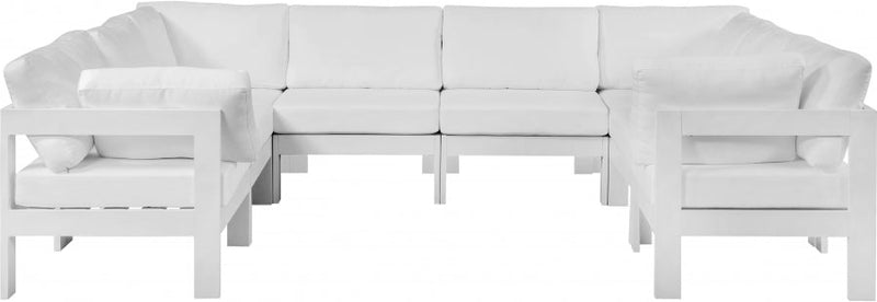 [HOT DEAL] Nizuc Fabric / Foam / Aluminum White Outdoor Patio Modular Sectional