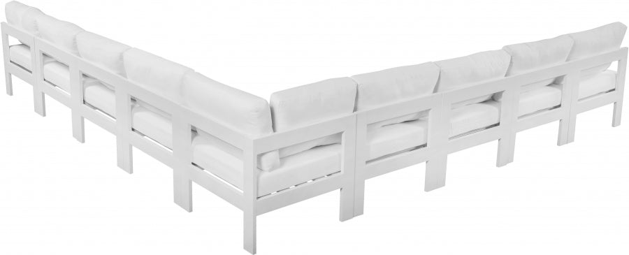 [HOT DEAL] Nizuc Fabric / Foam / Aluminum White Outdoor Patio Modular Sectional