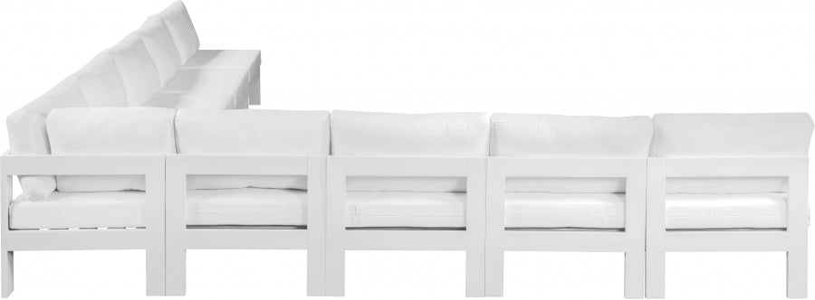 [HOT DEAL] Nizuc Fabric / Foam / Aluminum White Outdoor Patio Modular Sectional
