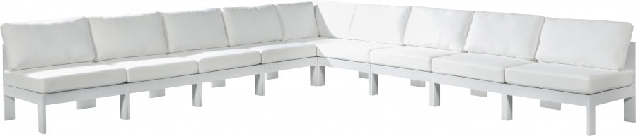 [HOT DEAL] Nizuc Fabric / Foam / Aluminum White Outdoor Patio Modular Sectional
