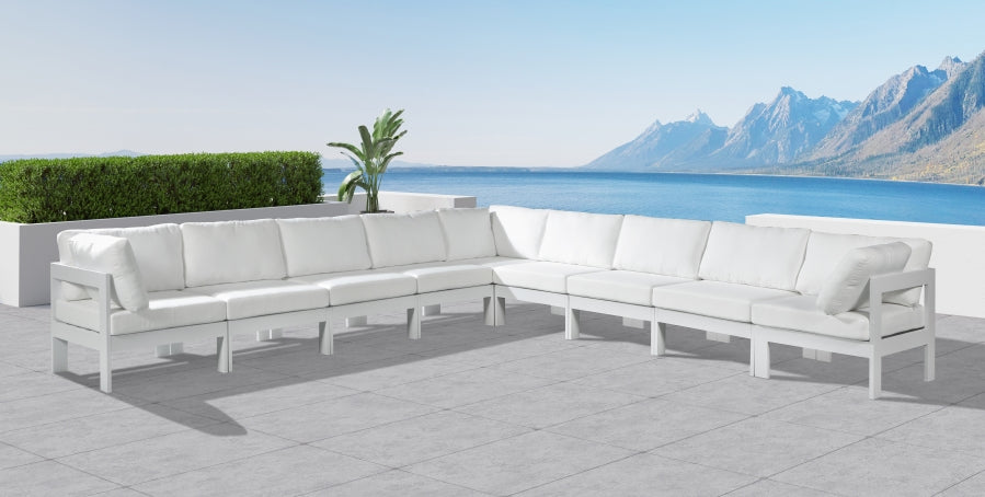[HOT DEAL] Nizuc Fabric / Foam / Aluminum White Outdoor Patio Modular Sectional