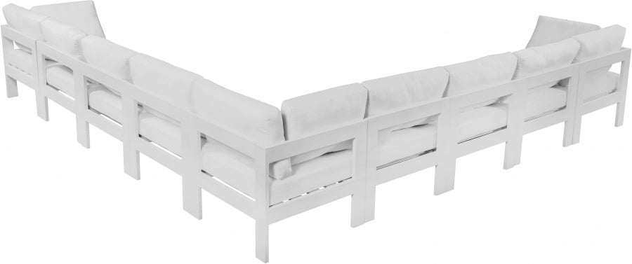 [HOT DEAL] Nizuc Fabric / Foam / Aluminum White Outdoor Patio Modular Sectional