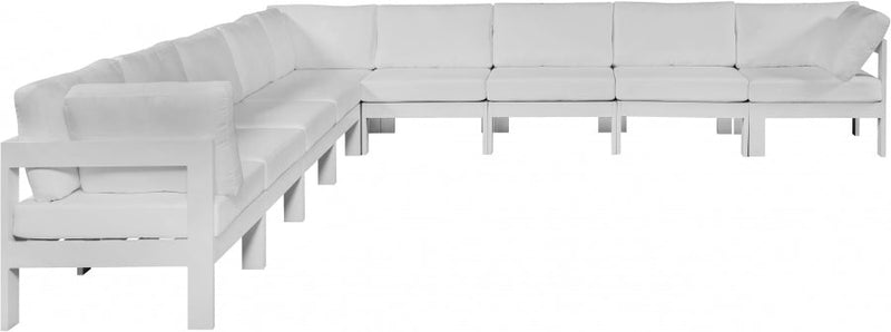 [HOT DEAL] Nizuc Fabric / Foam / Aluminum White Outdoor Patio Modular Sectional