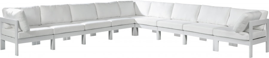 [HOT DEAL] Nizuc Fabric / Foam / Aluminum White Outdoor Patio Modular Sectional