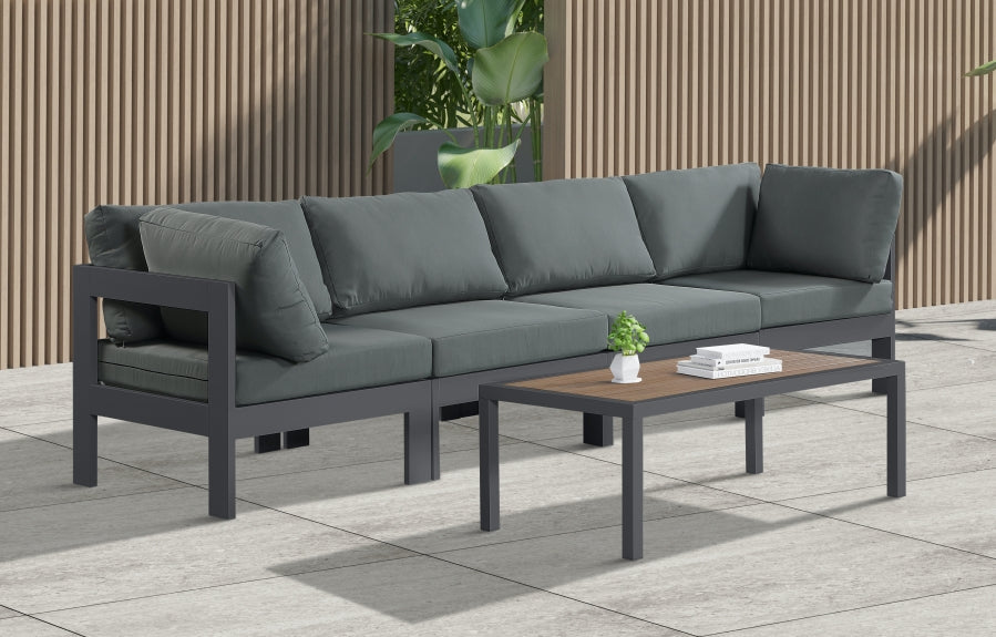 [HOT DEAL] Nizuc Fabric / Foam / Aluminum Grey Outdoor Patio Modular Sofa