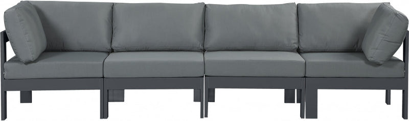 [HOT DEAL] Nizuc Fabric / Foam / Aluminum Grey Outdoor Patio Modular Sofa