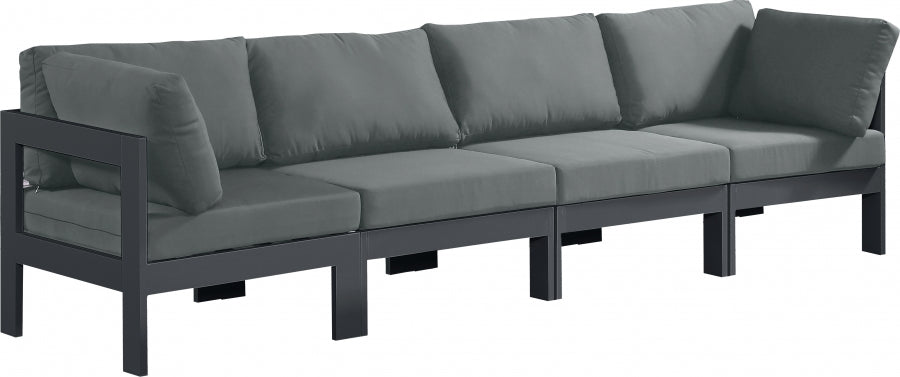 [HOT DEAL] Nizuc Fabric / Foam / Aluminum Grey Outdoor Patio Modular Sofa