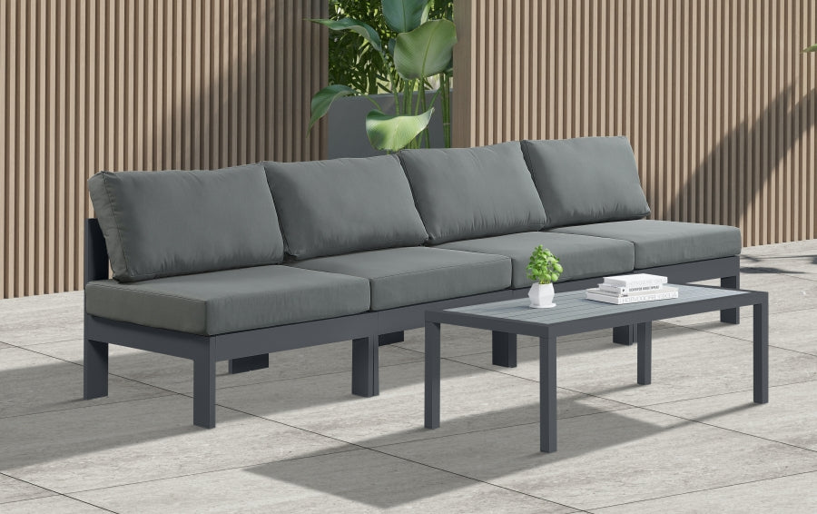[HOT DEAL] Nizuc Fabric / Foam / Aluminum Grey Outdoor Patio Modular Sofa