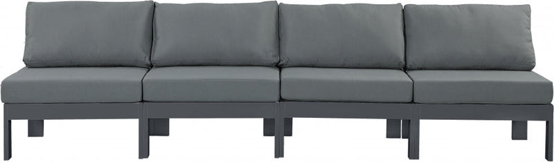 [HOT DEAL] Nizuc Fabric / Foam / Aluminum Grey Outdoor Patio Modular Sofa