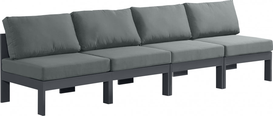 [HOT DEAL] Nizuc Fabric / Foam / Aluminum Grey Outdoor Patio Modular Sofa