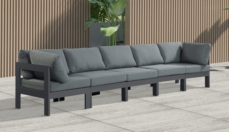 [HOT DEAL] Nizuc Fabric / Foam / Aluminum Grey Outdoor Patio Modular Sofa