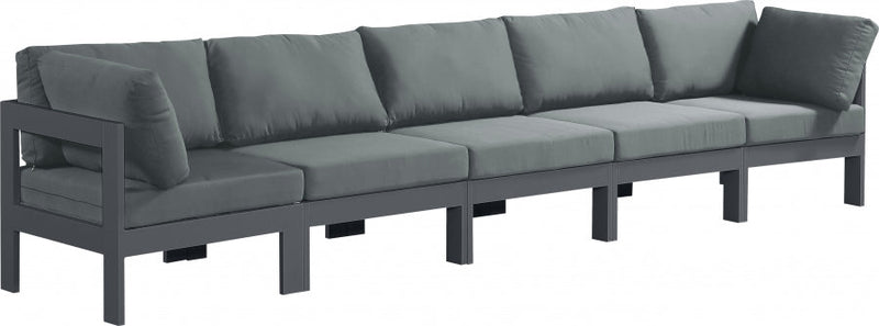 [HOT DEAL] Nizuc Fabric / Foam / Aluminum Grey Outdoor Patio Modular Sofa