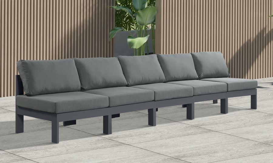 [HOT DEAL] Nizuc Fabric / Foam / Aluminum Grey Outdoor Patio Modular Sofa