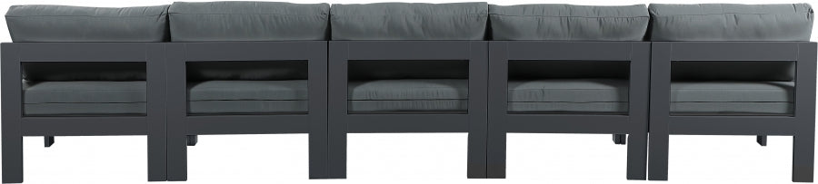 [HOT DEAL] Nizuc Fabric / Foam / Aluminum Grey Outdoor Patio Modular Sofa