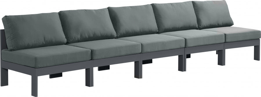 [HOT DEAL] Nizuc Fabric / Foam / Aluminum Grey Outdoor Patio Modular Sofa