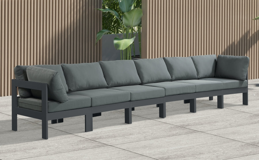 [HOT DEAL] Nizuc Fabric / Foam / Aluminum Grey Outdoor Patio Modular Sofa