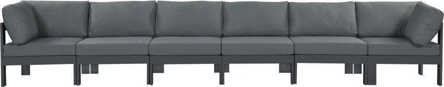 [HOT DEAL] Nizuc Fabric / Foam / Aluminum Grey Outdoor Patio Modular Sofa