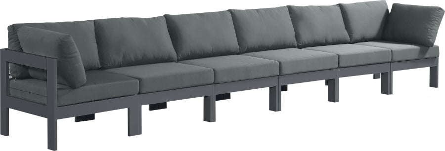[HOT DEAL] Nizuc Fabric / Foam / Aluminum Grey Outdoor Patio Modular Sofa