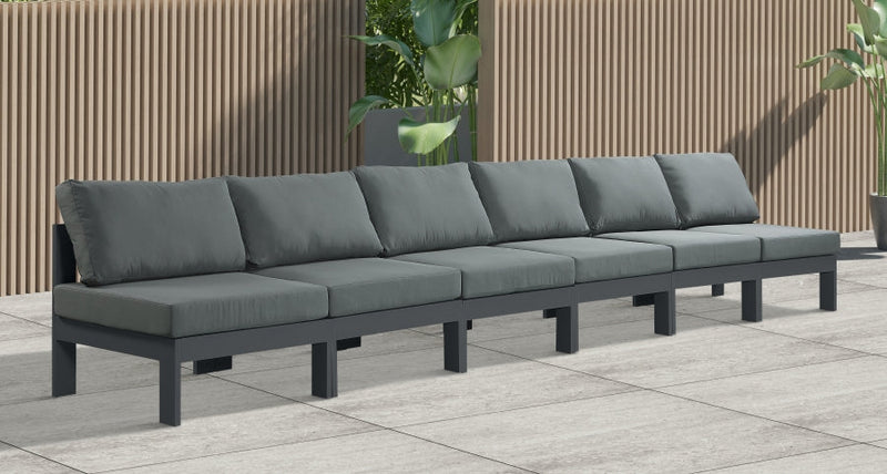 [HOT DEAL] Nizuc Fabric / Foam / Aluminum Grey Outdoor Patio Modular Sofa