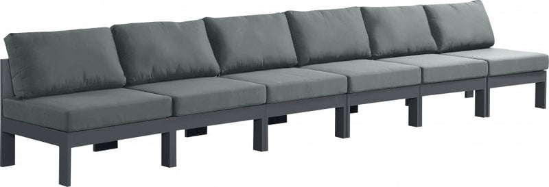 [HOT DEAL] Nizuc Fabric / Foam / Aluminum Grey Outdoor Patio Modular Sofa