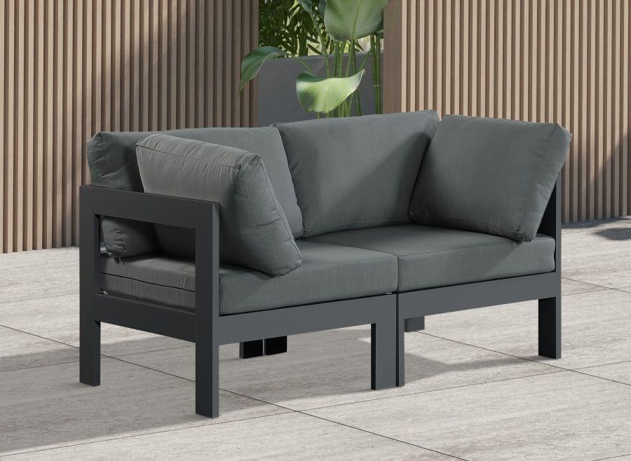 [HOT DEAL] Nizuc Fabric / Foam / Aluminum Grey Outdoor Patio Modular Sofa