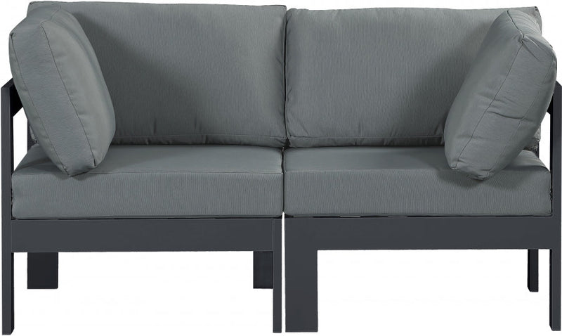 [HOT DEAL] Nizuc Fabric / Foam / Aluminum Grey Outdoor Patio Modular Sofa