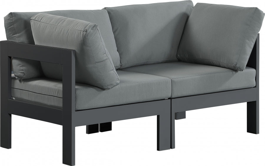 [HOT DEAL] Nizuc Fabric / Foam / Aluminum Grey Outdoor Patio Modular Sofa
