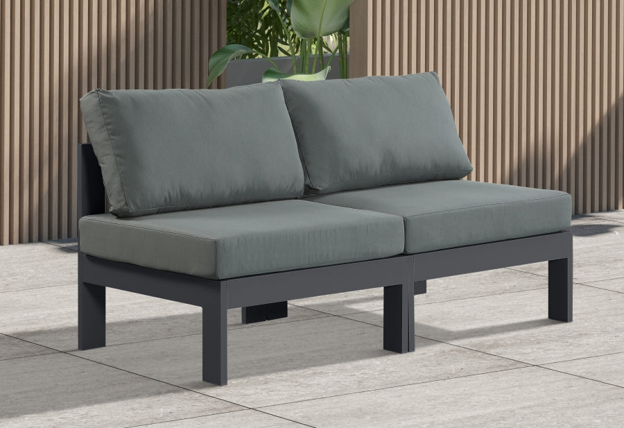[HOT DEAL] Nizuc Fabric / Foam / Aluminum Grey Outdoor Patio Modular Sofa