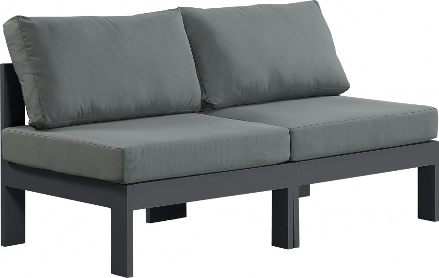 [HOT DEAL] Nizuc Fabric / Foam / Aluminum Grey Outdoor Patio Modular Sofa