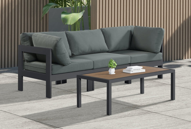 [HOT DEAL] Nizuc Fabric / Foam / Aluminum Grey Outdoor Patio Modular Sofa