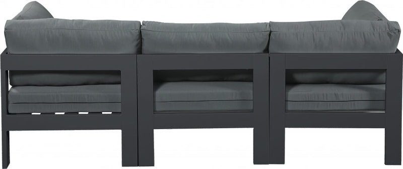 [HOT DEAL] Nizuc Fabric / Foam / Aluminum Grey Outdoor Patio Modular Sofa