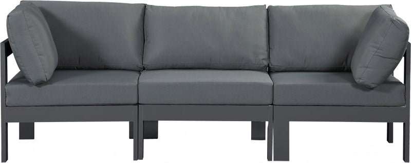 [HOT DEAL] Nizuc Fabric / Foam / Aluminum Grey Outdoor Patio Modular Sofa