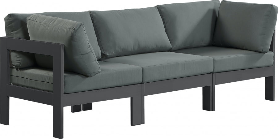 [HOT DEAL] Nizuc Fabric / Foam / Aluminum Grey Outdoor Patio Modular Sofa