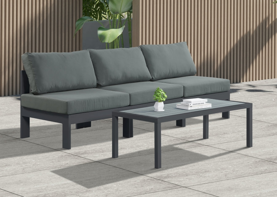 [HOT DEAL] Nizuc Fabric / Foam / Aluminum Grey Outdoor Patio Modular Sofa