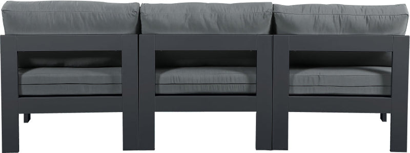 [HOT DEAL] Nizuc Fabric / Foam / Aluminum Grey Outdoor Patio Modular Sofa