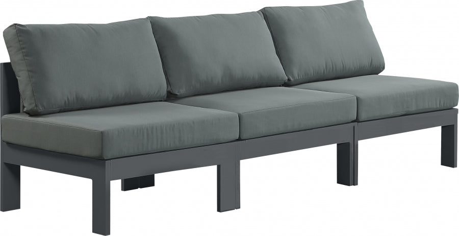 [HOT DEAL] Nizuc Fabric / Foam / Aluminum Grey Outdoor Patio Modular Sofa