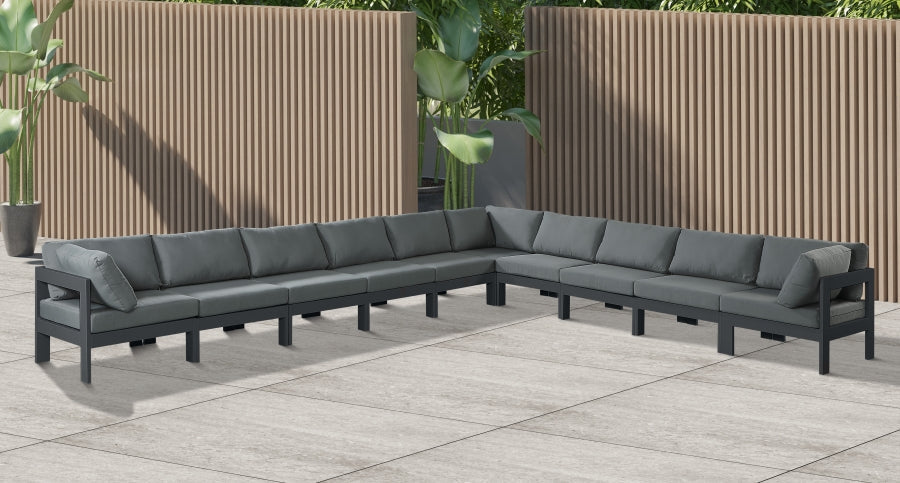 [HOT DEAL] Nizuc Fabric / Foam / Aluminum Grey Outdoor Patio Modular Sectional