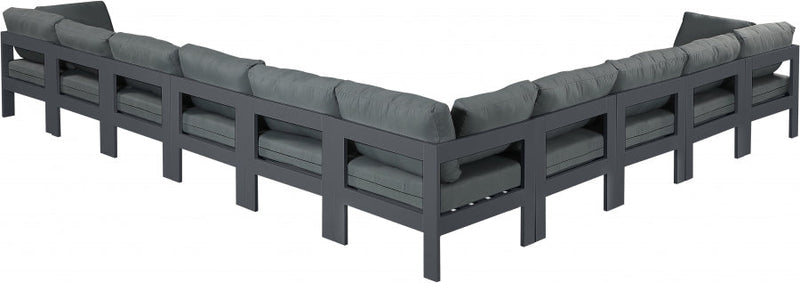 [HOT DEAL] Nizuc Fabric / Foam / Aluminum Grey Outdoor Patio Modular Sectional