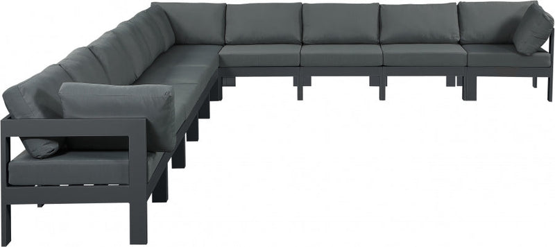 [HOT DEAL] Nizuc Fabric / Foam / Aluminum Grey Outdoor Patio Modular Sectional