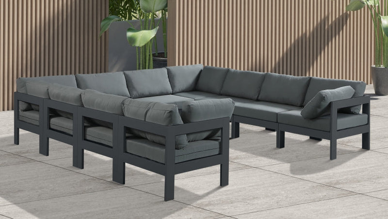 [HOT DEAL] Nizuc Fabric / Foam / Aluminum Grey Outdoor Patio Modular Sectional
