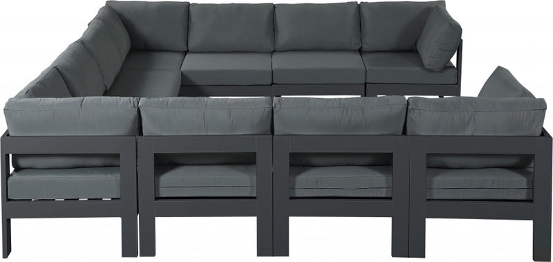 [HOT DEAL] Nizuc Fabric / Foam / Aluminum Grey Outdoor Patio Modular Sectional