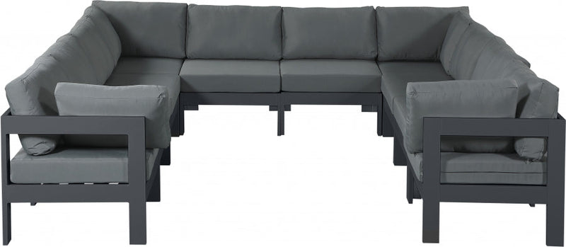 [HOT DEAL] Nizuc Fabric / Foam / Aluminum Grey Outdoor Patio Modular Sectional