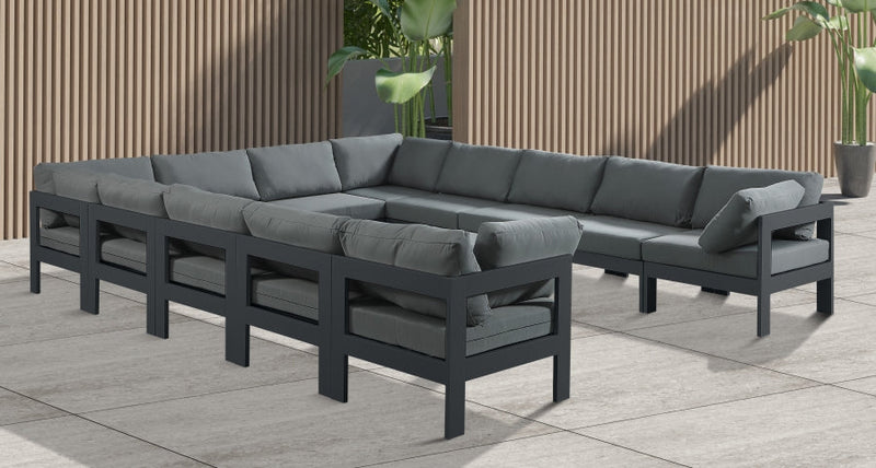 [HOT DEAL] Nizuc Fabric / Foam / Aluminum Grey Outdoor Patio Modular Sectional