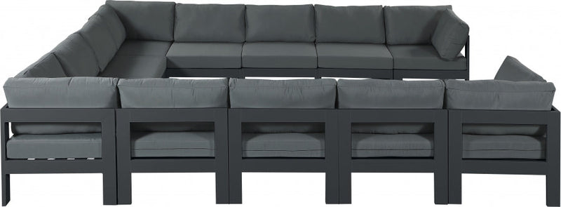[HOT DEAL] Nizuc Fabric / Foam / Aluminum Grey Outdoor Patio Modular Sectional