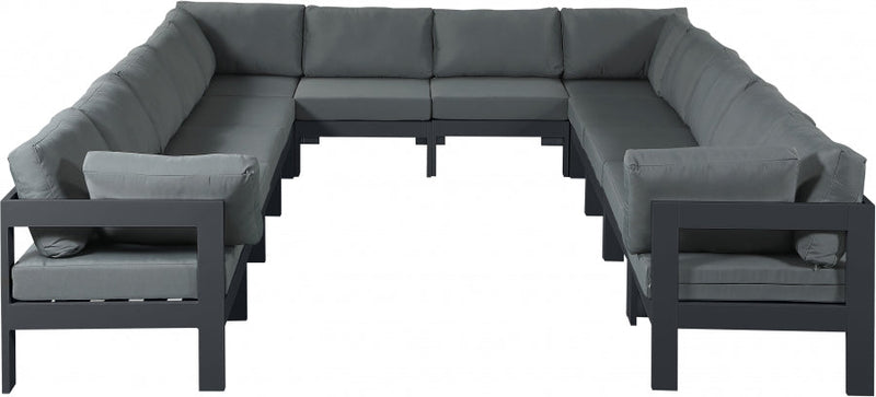 [HOT DEAL] Nizuc Fabric / Foam / Aluminum Grey Outdoor Patio Modular Sectional